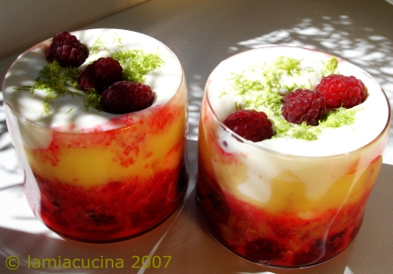 Framboises au fromage blanc citronné