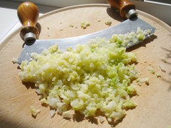 Wirsing blanchiert und gehackt