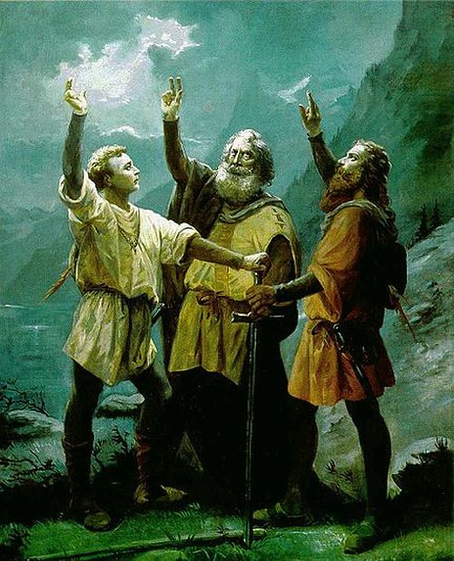 Arnold von Melchtal beim Rütlischwur
