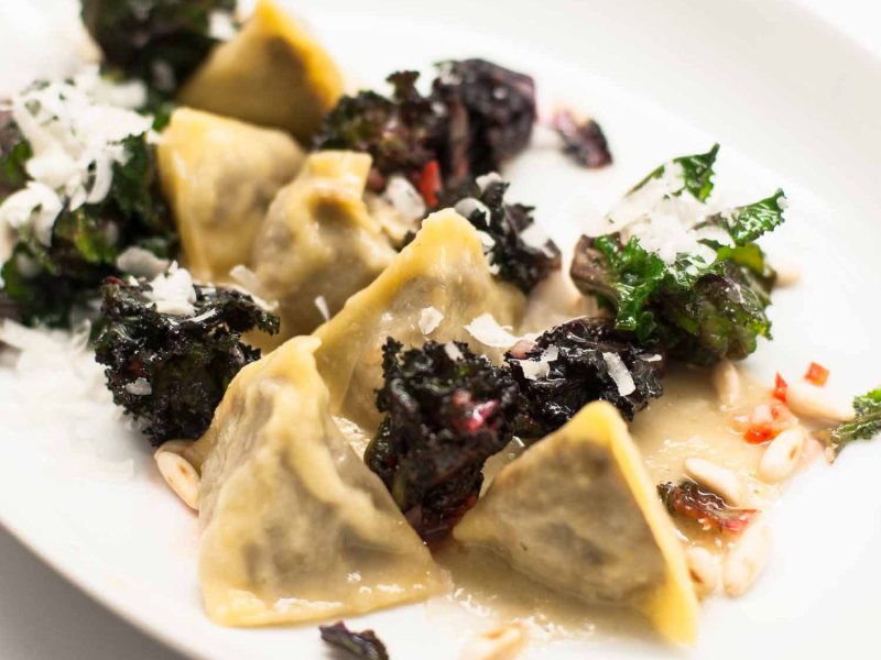 Flower Sprouts mit Ravioli