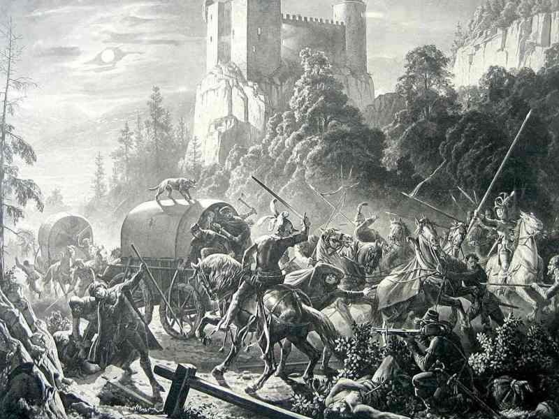Überfall bei der Burg Alt-Falkenstein, Karl Jauslin