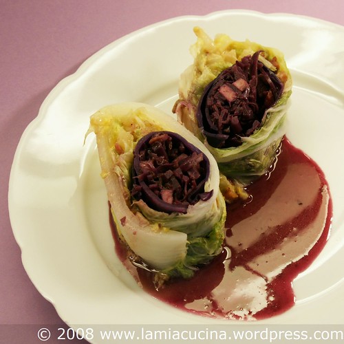 Chinakohl-Rotkohl-Roulade