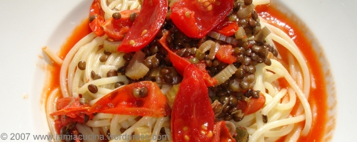 Pasta e lenticcie all'arancia