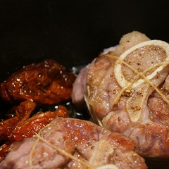 Fleisch und Dörrtomaten