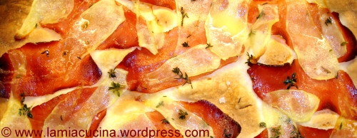 Kartoffelflammkuchen gebacken