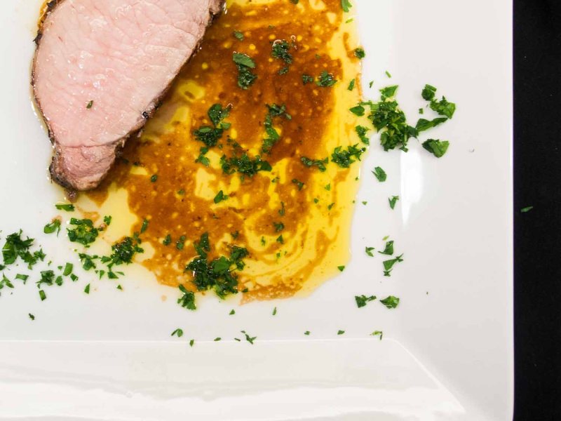Schweinebraten, Olivenoelsauce
