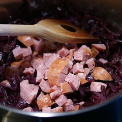 Abbinden Rotkohl