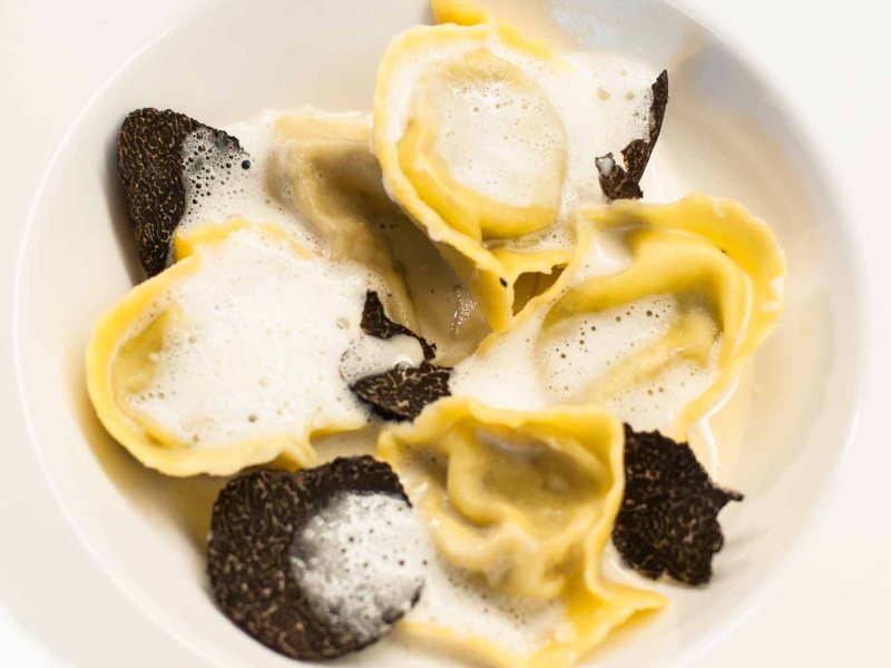 Fondue-Ravioli mit Trueffel