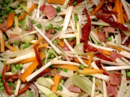 Riz Jubilée, Gemüse am Anbraten