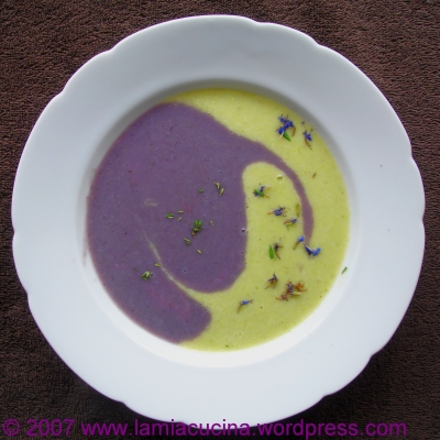 zweifarbige Kartoffelcremesuppe