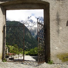 Blick in den Friedhof von Soglio